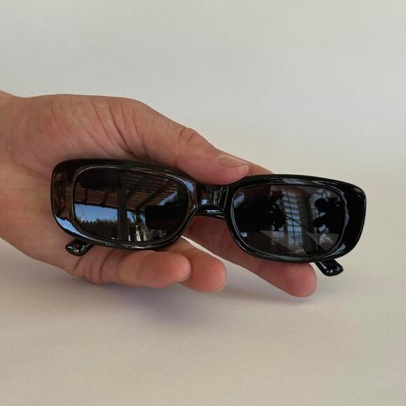 Y2K Clout Goggles – Black Rounded Frame Sunglasses, Unisex, Brand New - Picture 8 of 10